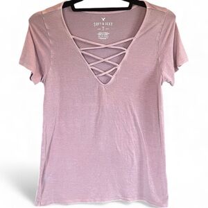 American Eagle Outfitters Soft & Sexy gray t-shirt in size x small